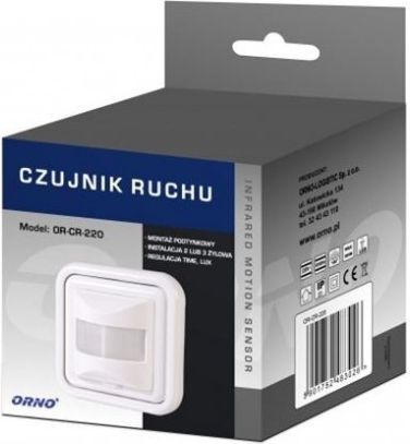 Senzor lëvizjeje Orno OR-CR-220, 500W, 160°, i bardhë