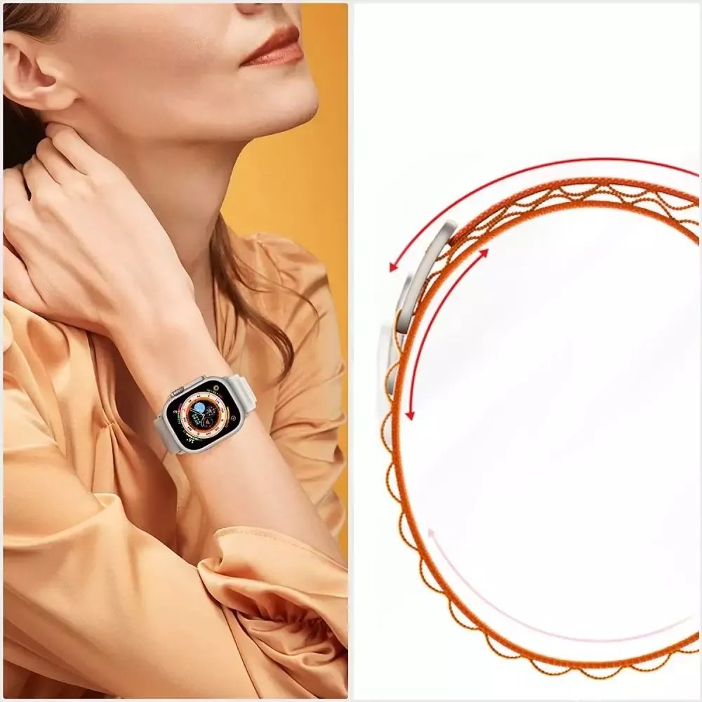 Rrip ore Tech-Protect Nylon Pro Apple Watch 42 44 45 49 mm, najlon, portokalli