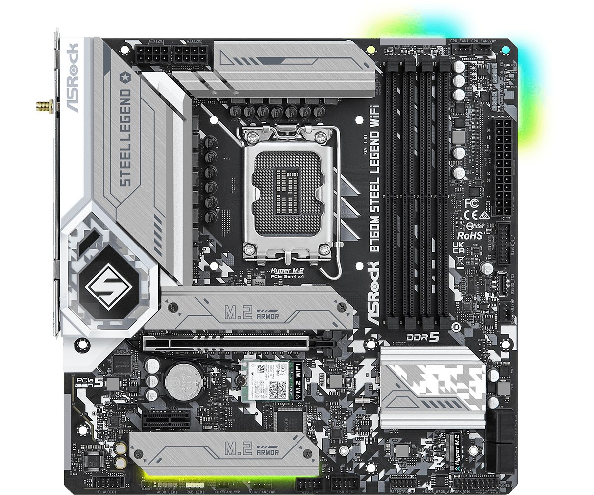 Pllakë amë Asrock B760M Steel Legend WiFi Intel B760 LGA 1700 micro ATX