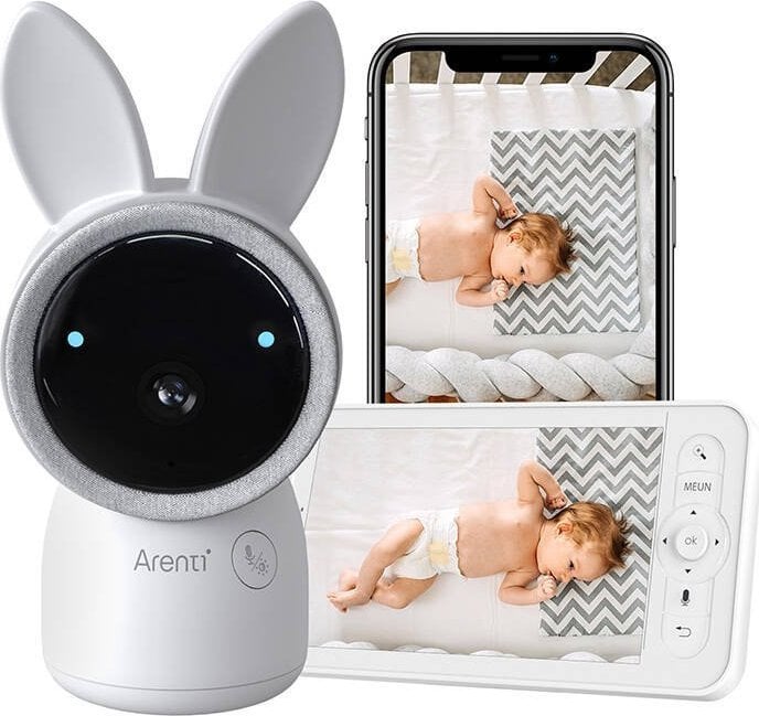 Monitor bebes Arenti BabyCam, video dhe audio, 10m, i bardhë