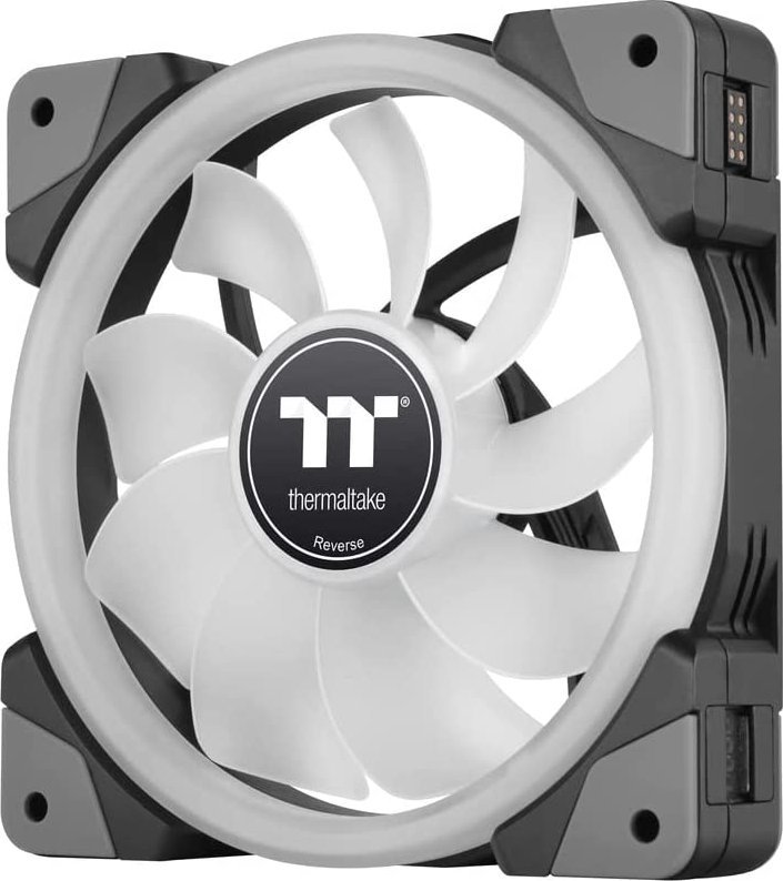 Ventilatorë PC Thermaltake SWAFAN 12 RGB, set 3 copë me hub, 120mm, të zinj