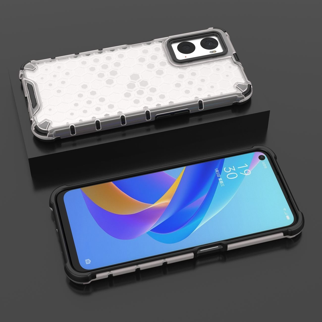Mbulesë telefoni Honeycomb për Realme 9i Oppo A36 Oppo A76, transparente