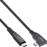 Кабел USB4 InLine, USB-C со агол, 240W PD, 8K 60Hz, 2m, црн
