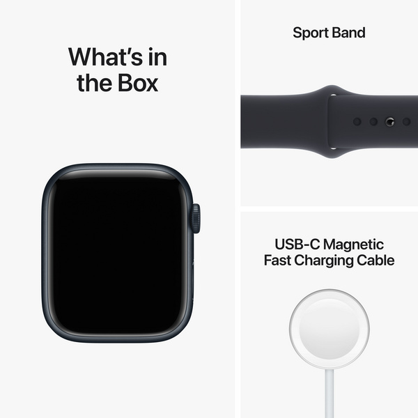 [OUTLET] Apple Watch S8 GPS 45mm, Midnight Aluminium Case me Midnight Sport Band, Regular