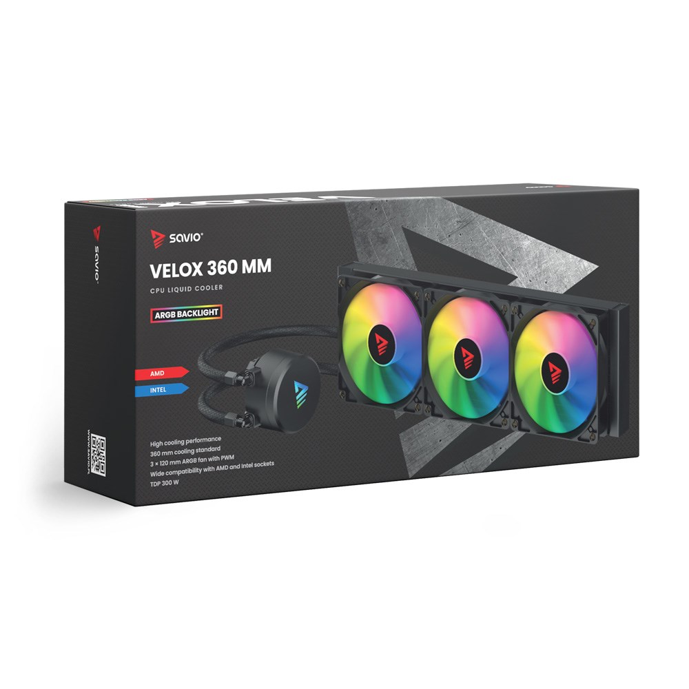 SAVIO VELOX 360mm with ARGB, CPU Liquid Cooler