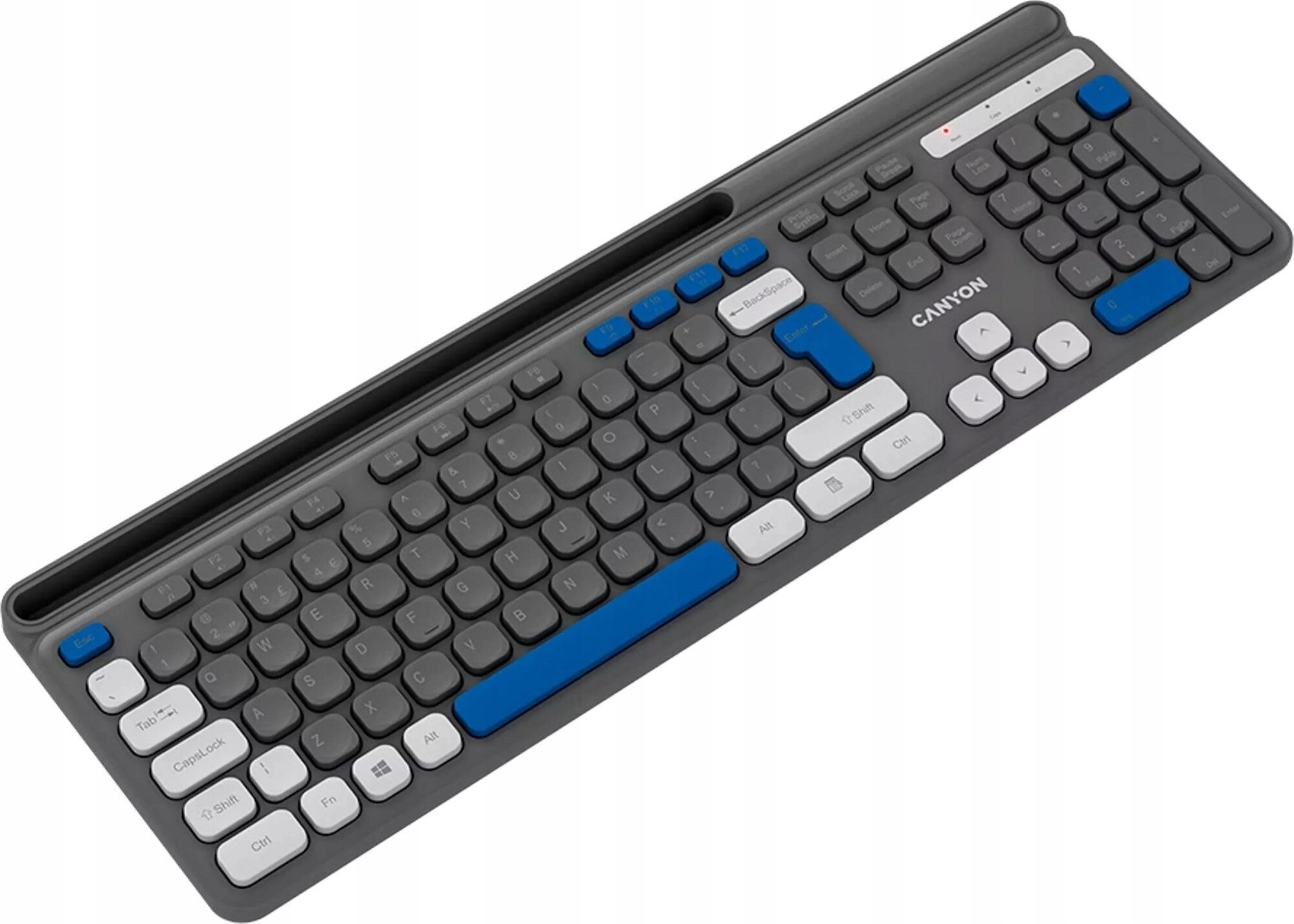 Tastierë wireless Canyon HKB-W03 EN, 2.4 GHz, 105 taste, gri