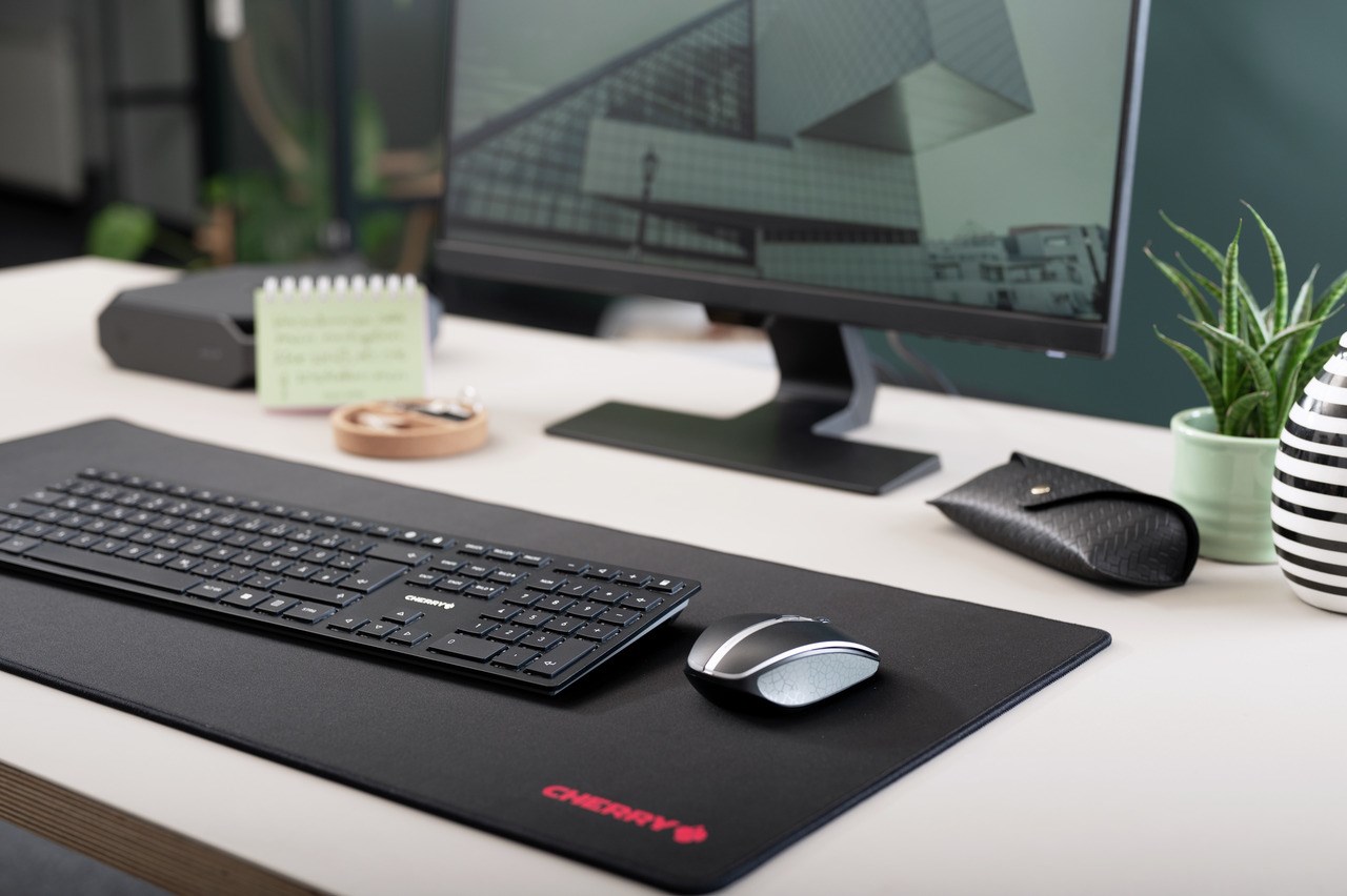 Tastierë CHERRY KW 9100 SLIM, Pa kabllo, QWERTZ, e zezë/e argjendtë