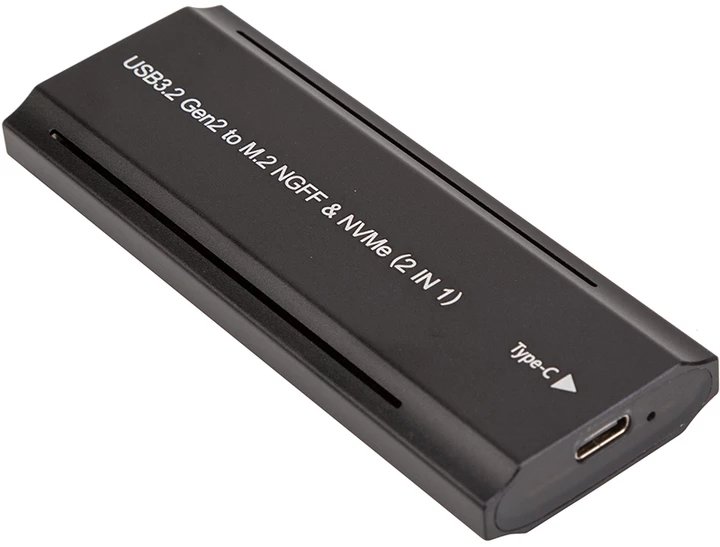 Kuti eksterne për SSD M.2 PCIe NVMe, USB 3.2 20Gbps, RGB, argjendtë