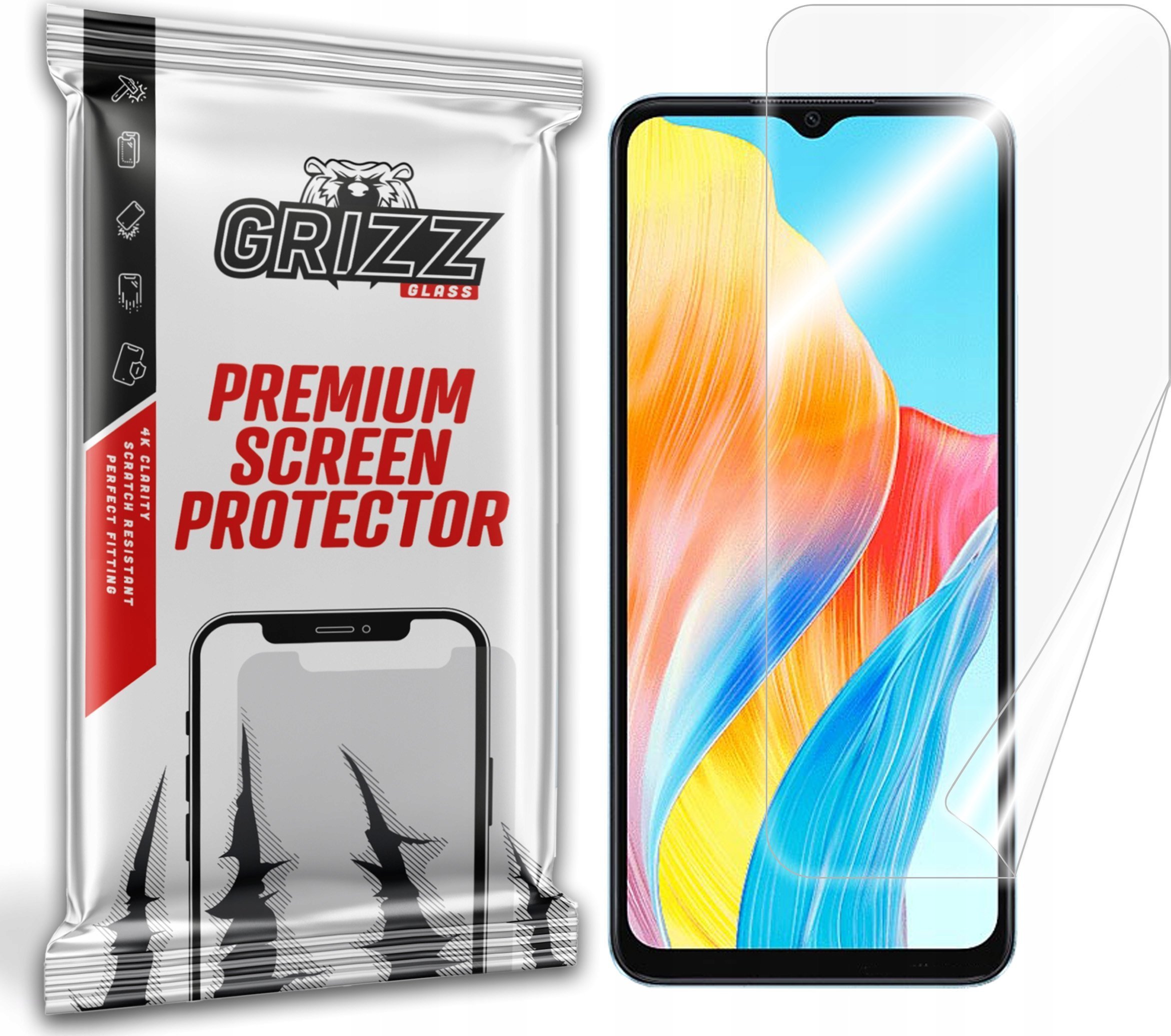 Mburojë ekrani GrizzGlass CeramicFilm për Oppo A18, qeramike, transparente