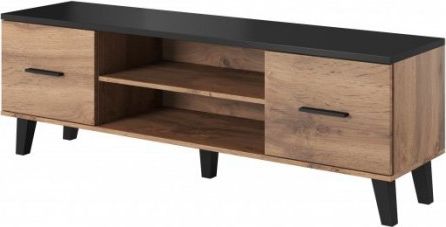 Komodinë TV Cama Meble Lotta, PAL, 40x53x160cm, kafe e zezë