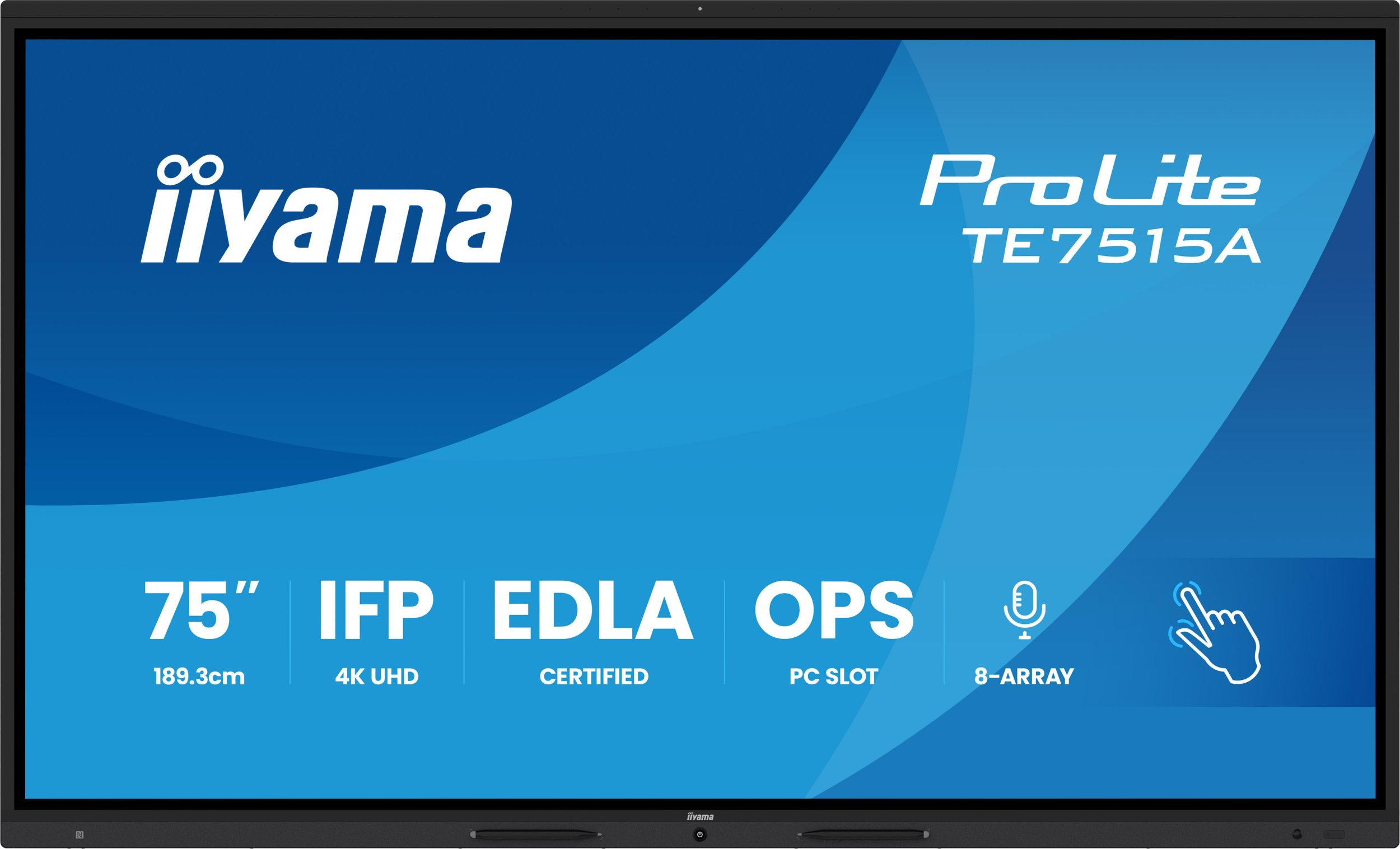 Интерактивен екран Iiyama TE7515A-B1AG, 75\", 4K Ultra HD, црн