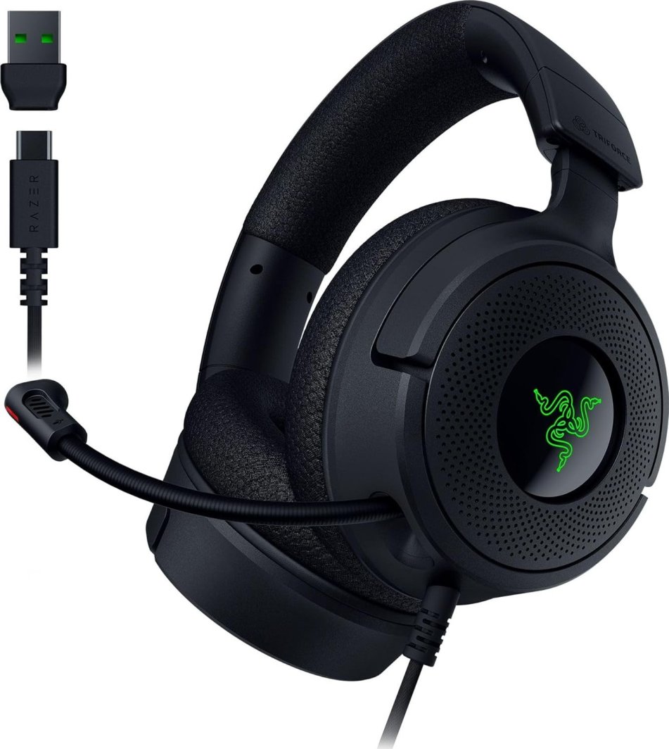 Kуфли гејминг Razer Kraken V4 X, USB Type C, USB Type A, црни