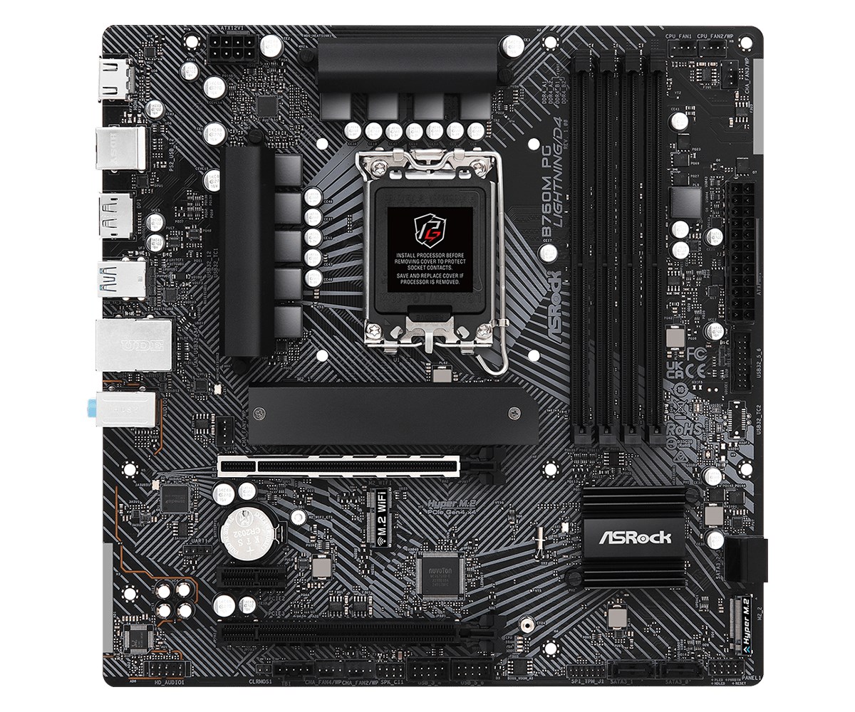 Pllakë amë Asrock B760M PG Lightning/D4 Intel B760 LGA 1700 micro ATX