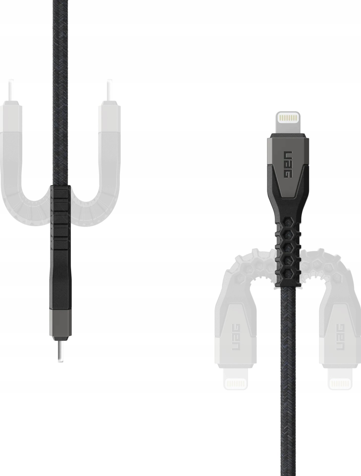 Kabllo karikimi UAG Rugged Kevlar Lightning, 1.5m, për Apple, e zezë gri