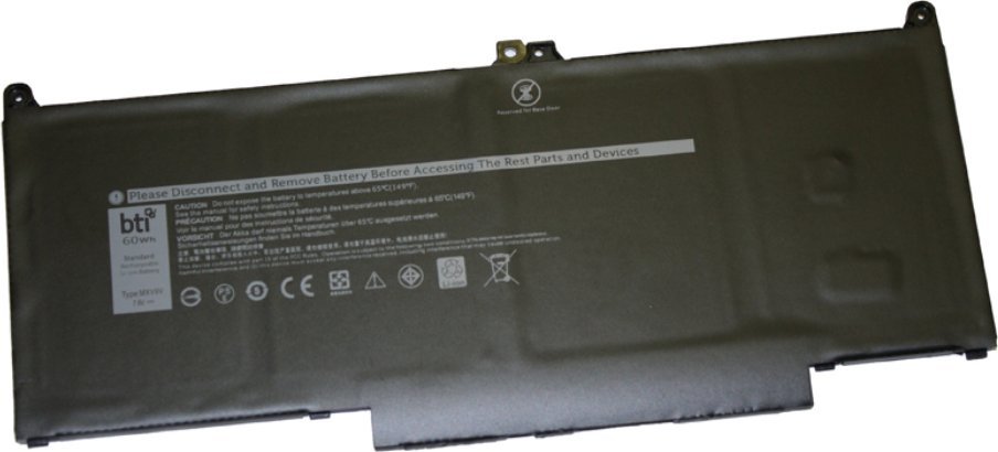 Bateri laptopi BTI 4C për Dell Latitude 7300, zëvendësuese MXV9V 5VC2M N2K62, e zezë