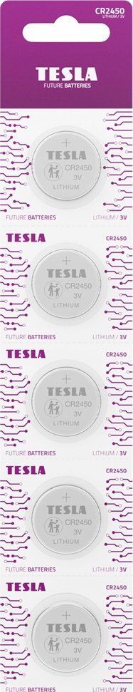 Bateri litiumi TESLA CR2450, 3V, paketim 5 copë