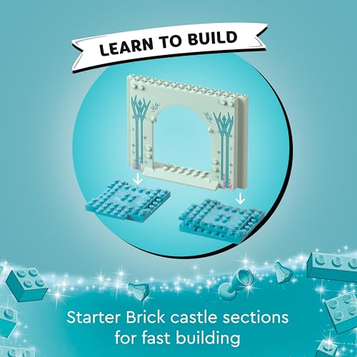 Lodër ndërtuese LEGO Disney Elsa Frozen Castle, me figurina, shumëngjyrëshe