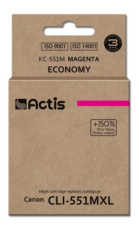 Ngjyrë për printer Actis KC-551M (zëvendësim për Canon CLI-551M), 12 ml, vjollcë