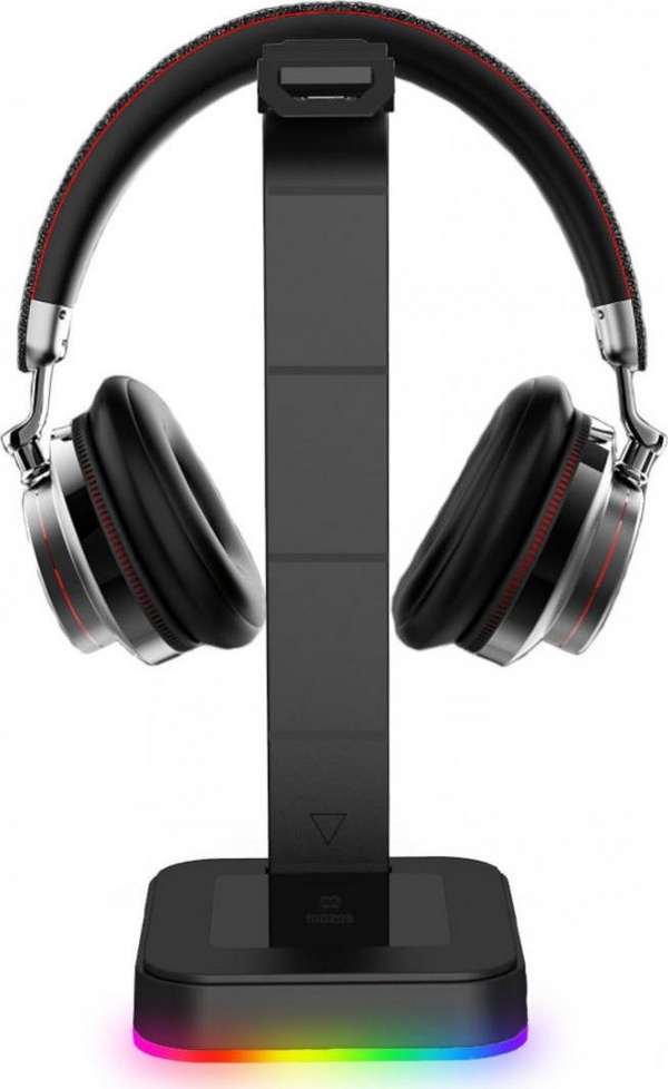 Mbajtëse për kufje Mozos D9 RGB, e zezë