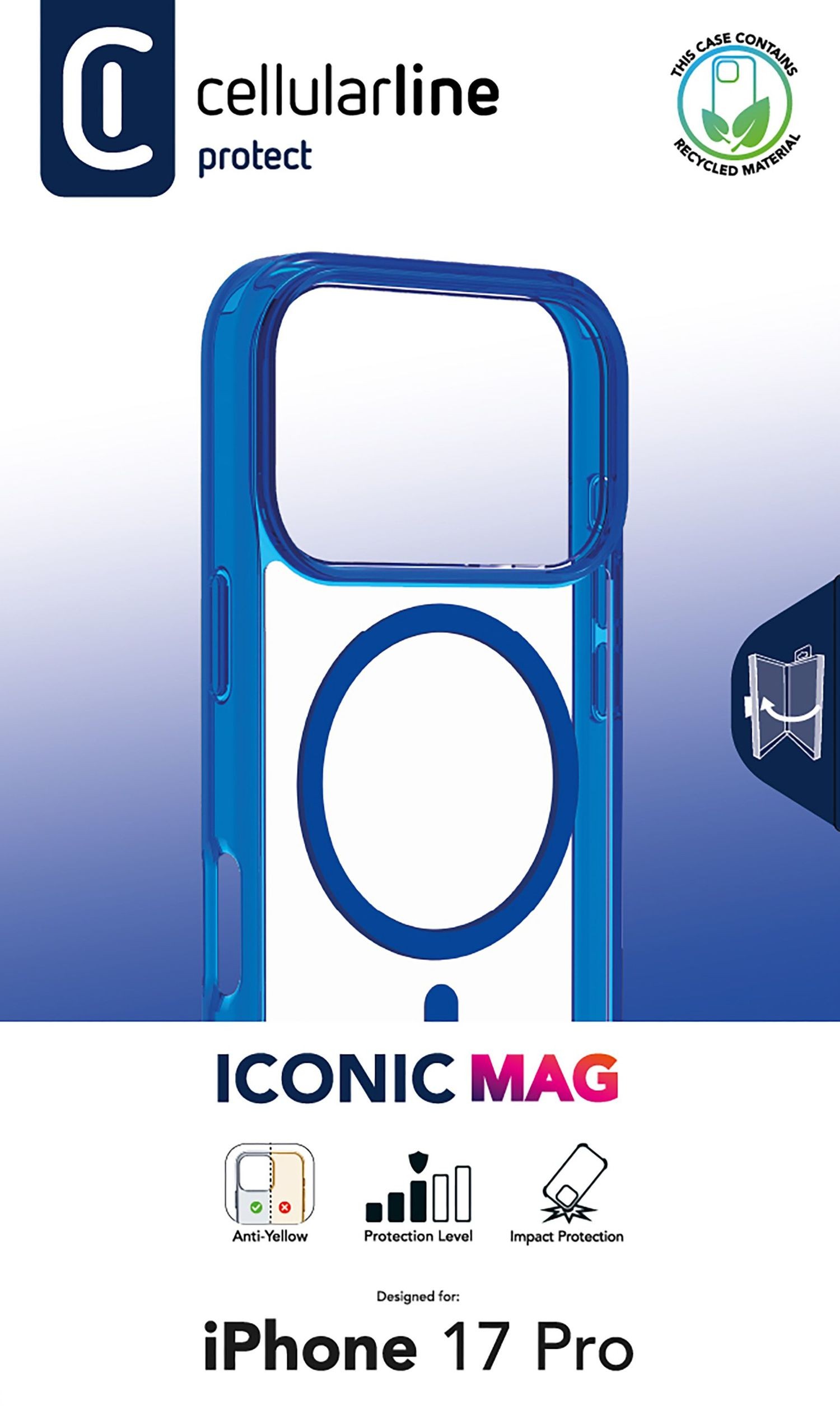 CELLULARLINE ICONIC MAG CASE IPHONE 17 PRO BLUE