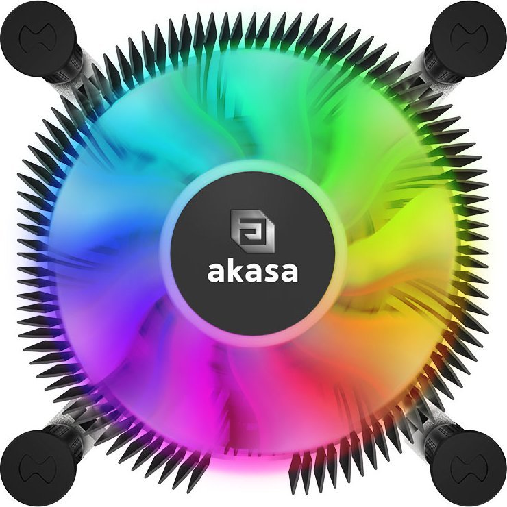 Ладилник за процесор Akasa Vegas Chroma ILG, низок профил, вентилатор 75mm PWM, со RGB осветлување