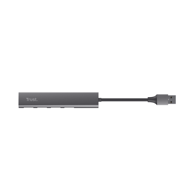 Hub USB Trust Halyx, 4 porta USB A, USB 3.2 Gen 1, i zi gri
