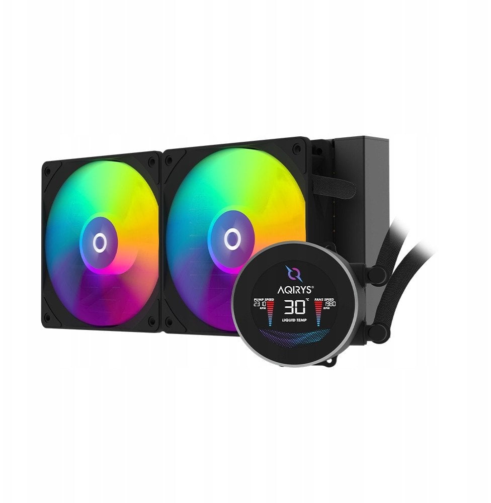 Ftohës ujor për procesor AQIRYS Hydra 240 AIO, radiator 240mm, ARGB, i zi