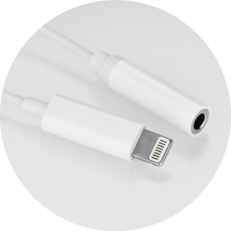 Adapter audio No Name për Apple, Lightning në 3.5 mm, e bardhë