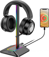 Држач за слушалки Mozos, RGB, пластика, Црна