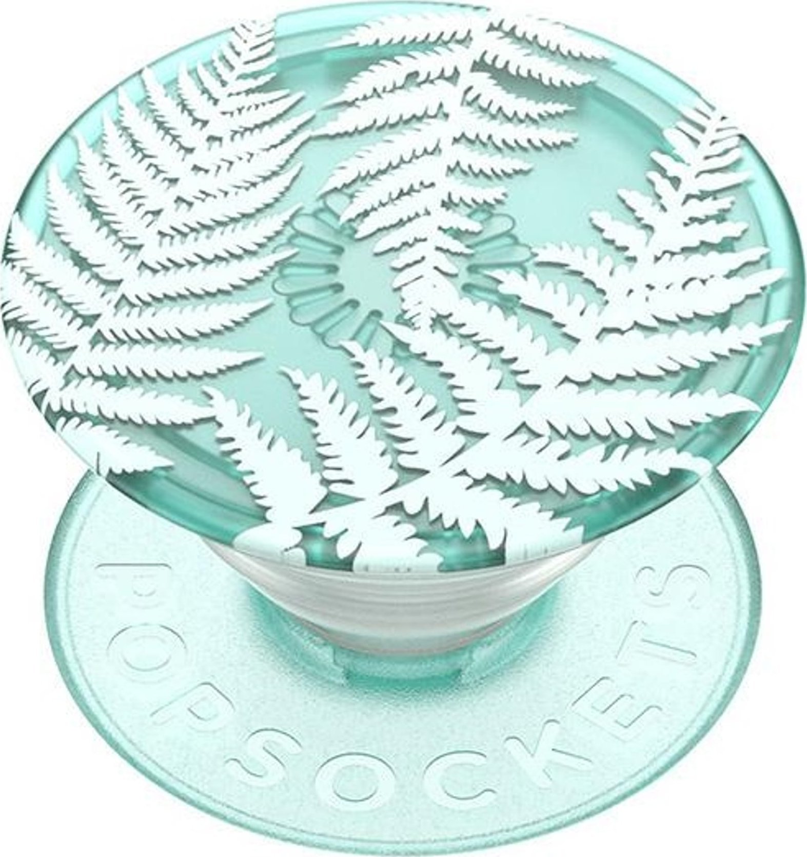 Mbajtëse telefoni PopSockets PlantCore Translucent Fern, ngjitëse, transparente jeshile