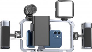 Rig për smartphone Ulanzi, metal, doreza anësore, porta cold shoe, i zi