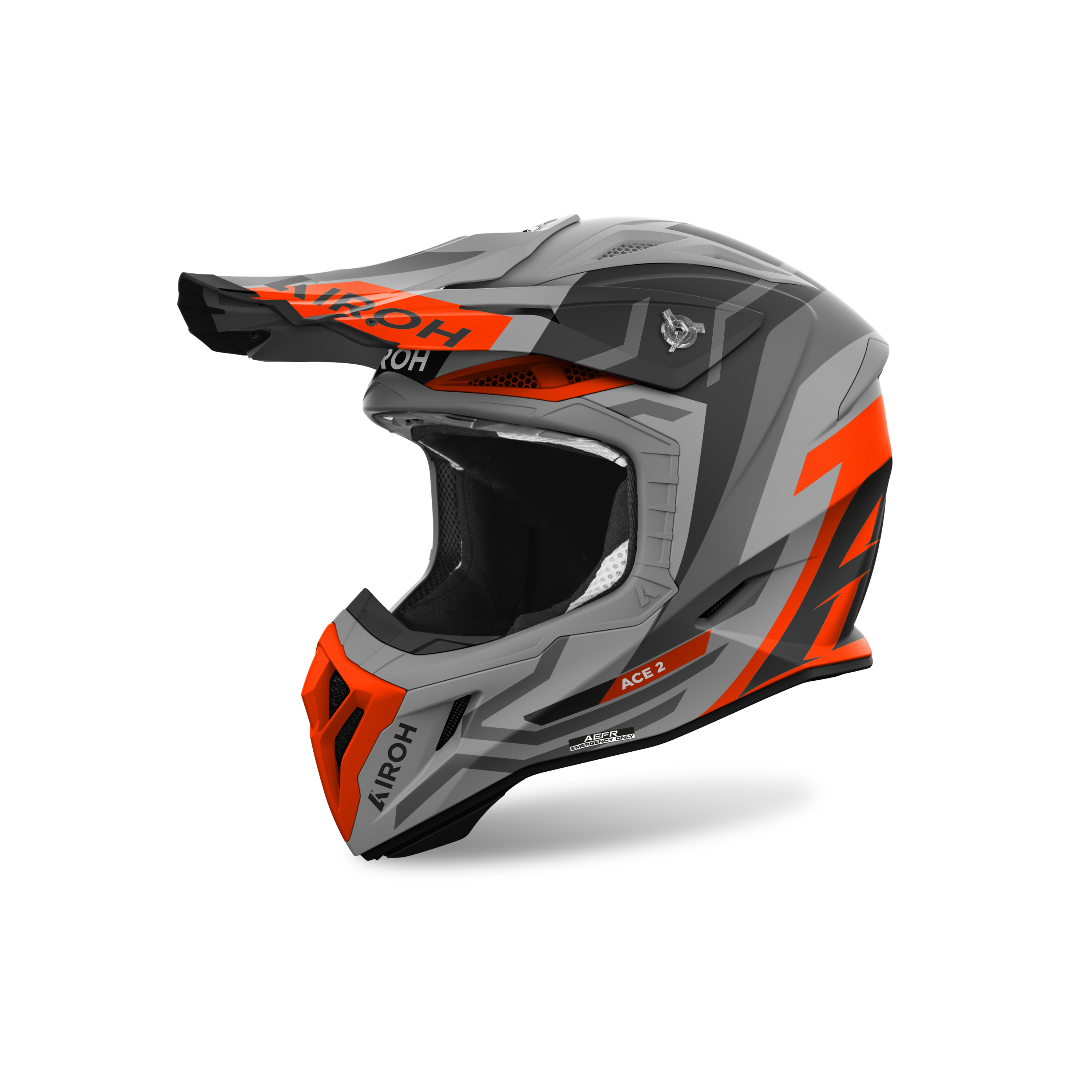 Kaskë motocross Airoh Aviator Ace 2 Ground, për të rritur, madhësia L, gri mat me neon portokalli