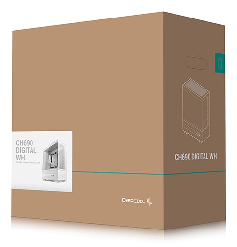 Kase kompjuteri DeepCool CH690, ATX Tower, panel xhami, e bardhë