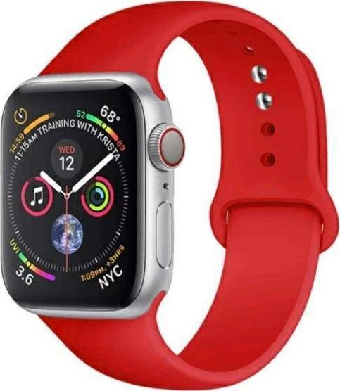 Rrip silikoni Beline për Apple Watch, 42/44/45mm, i kuq