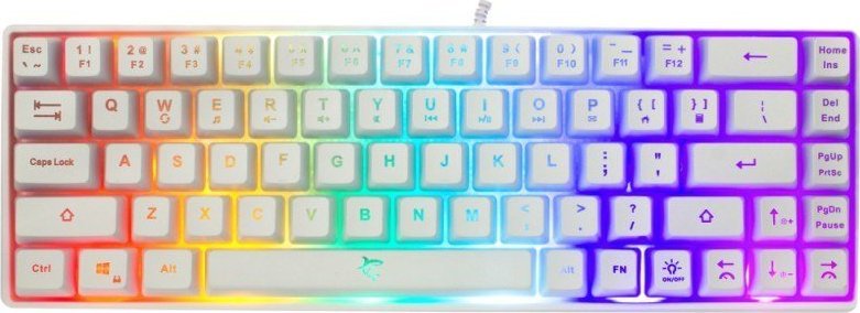 Tastierë gaming White Shark RONIN, me kabllo USB, ndriçim i pasmë, e bardhë US