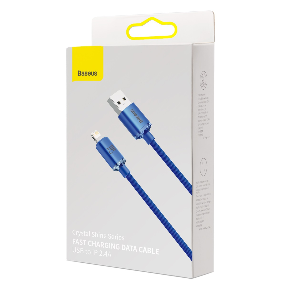 Kabllo USB Baseus Crystal USB A Lightning, 1.2m, 2.4A, blu