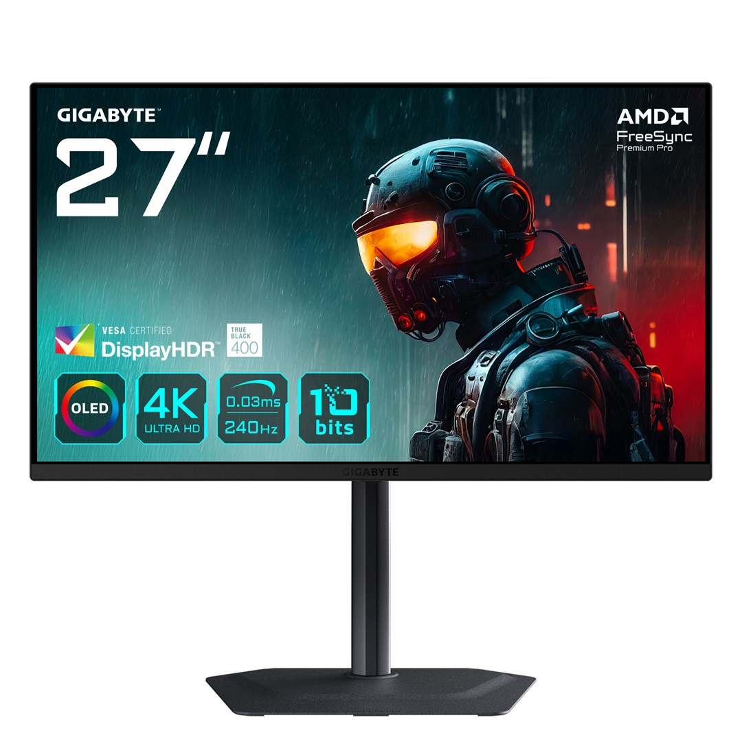 Monitor GIGABYTE MO27U2, 27’, OLED 4 UHD, 240Hz, i zi