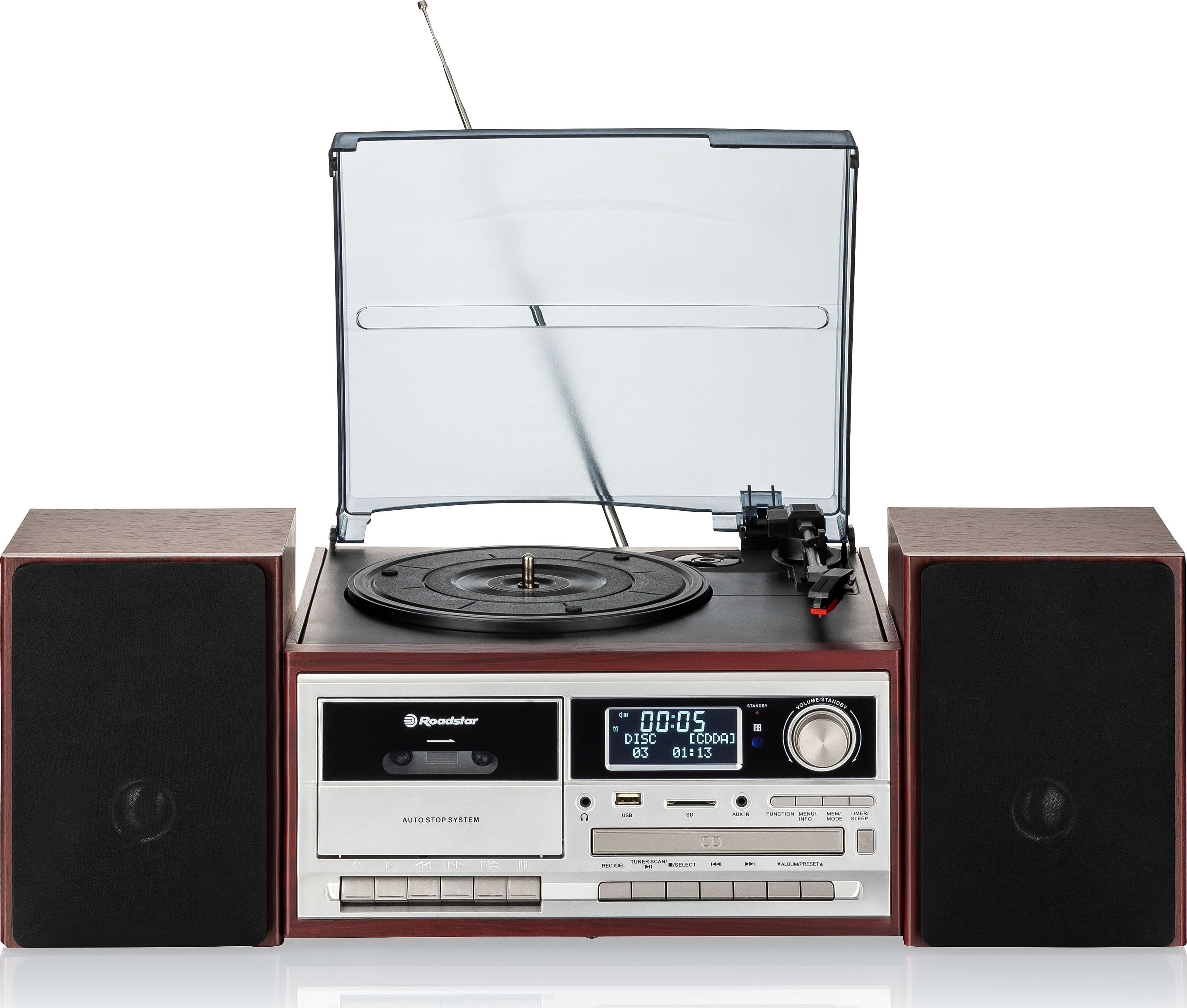 Mikrosistem muzikor Roadstar HIF-8892B+BT, Bluetooth, CD USB SD PLL, kafe