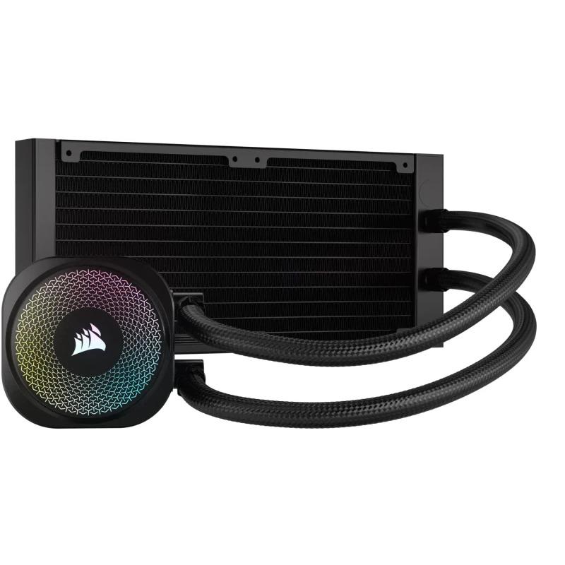 Ftohës ujor për CPU Corsair Nautilus 240 ARGB, radiator 240 mm, ventilatorë RS120 ARGB, i zi