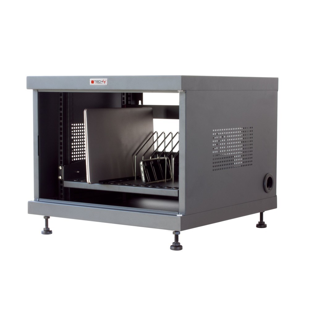 Kabinet karikues Techly 367652, 14 laptopë, 16 dalje AC, gri