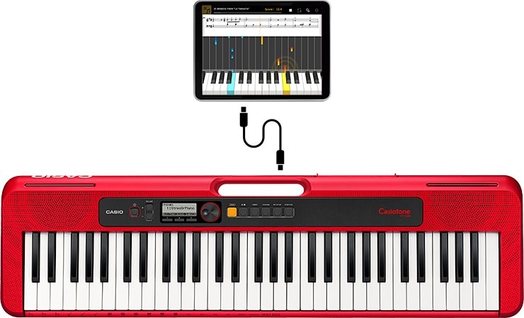 Tastierë Casio Casiotone CT S200, 61 taste, USB MIDI, e kuqe