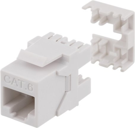 Modul rrjeti DELTACO Keystone Jack CAT6, RJ45, gigabit, i bardhë