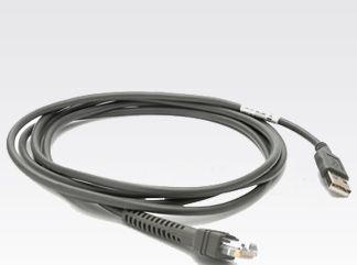 Kabllo lidhëse Zebra CBA-U01-S07ZAR, USB A në RJ, 2.1 m, gri