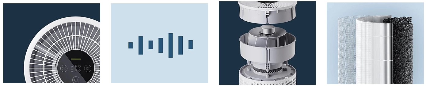 Pastrues ajri Xiaomi Smart Air Purifier 4 Compact, smart, për dhoma të vogla, i bardhë