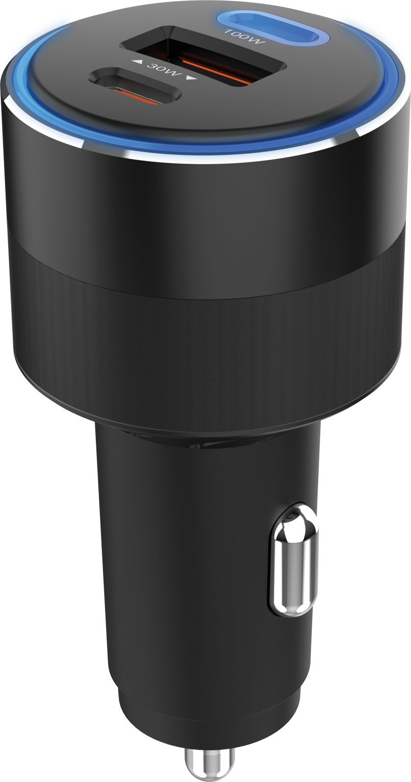Полнач за автомобил Sandberg 3во1 130W, USB C PD 100W, USB, црн