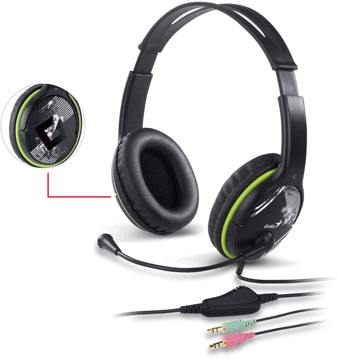 Kufje me mikrofon Genius HS-400A, të zeza/ gjelbra