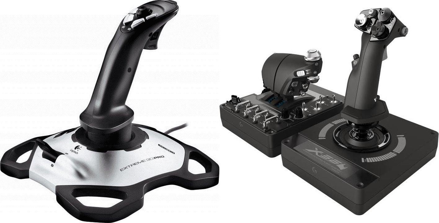 Set joystick Logitech Extreme 3D Pro + G X56 Hotas, për PC, me shumë butona, i zi