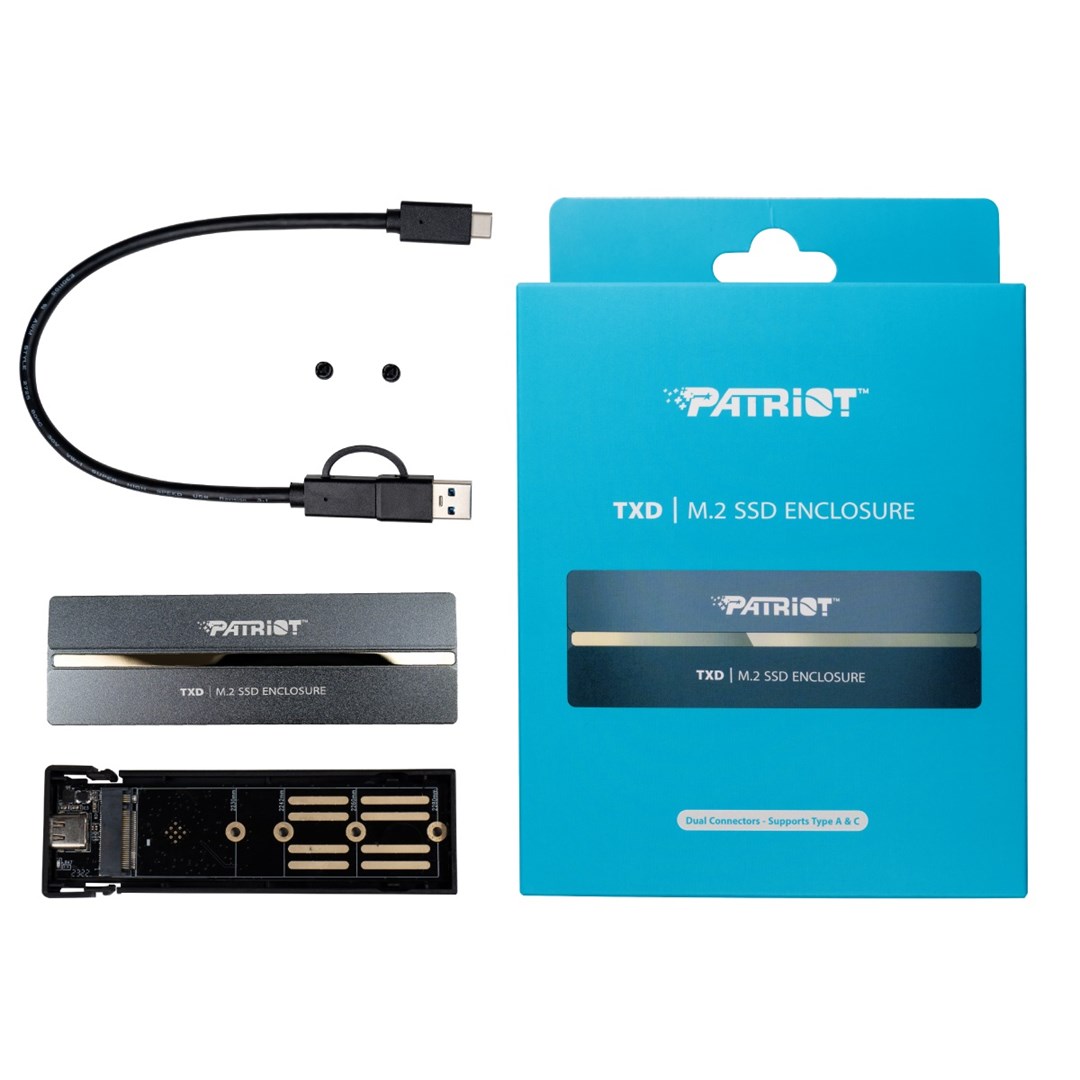 Kuti eksternale për SSD M.2 Patriot Memory TXD PV810UPNGM, USB 3.2 Gen2, NVMe, e zezë
