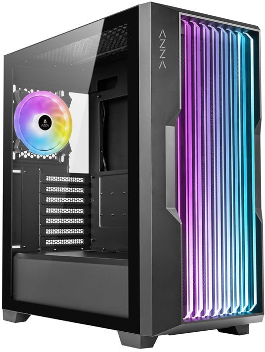 Kutia kompjuterike AZZA CSAZ-520BG Guardian, ATX Mid Tower, panel xhami të temperuar, e zezë