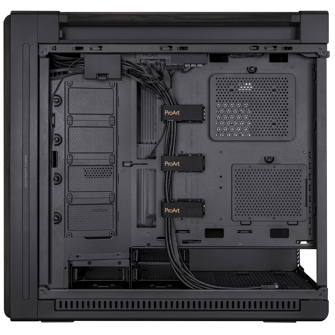 Kuti PC ASUS ProArt PA602 Wood Edition, mid tower, panel metalik, e zezë